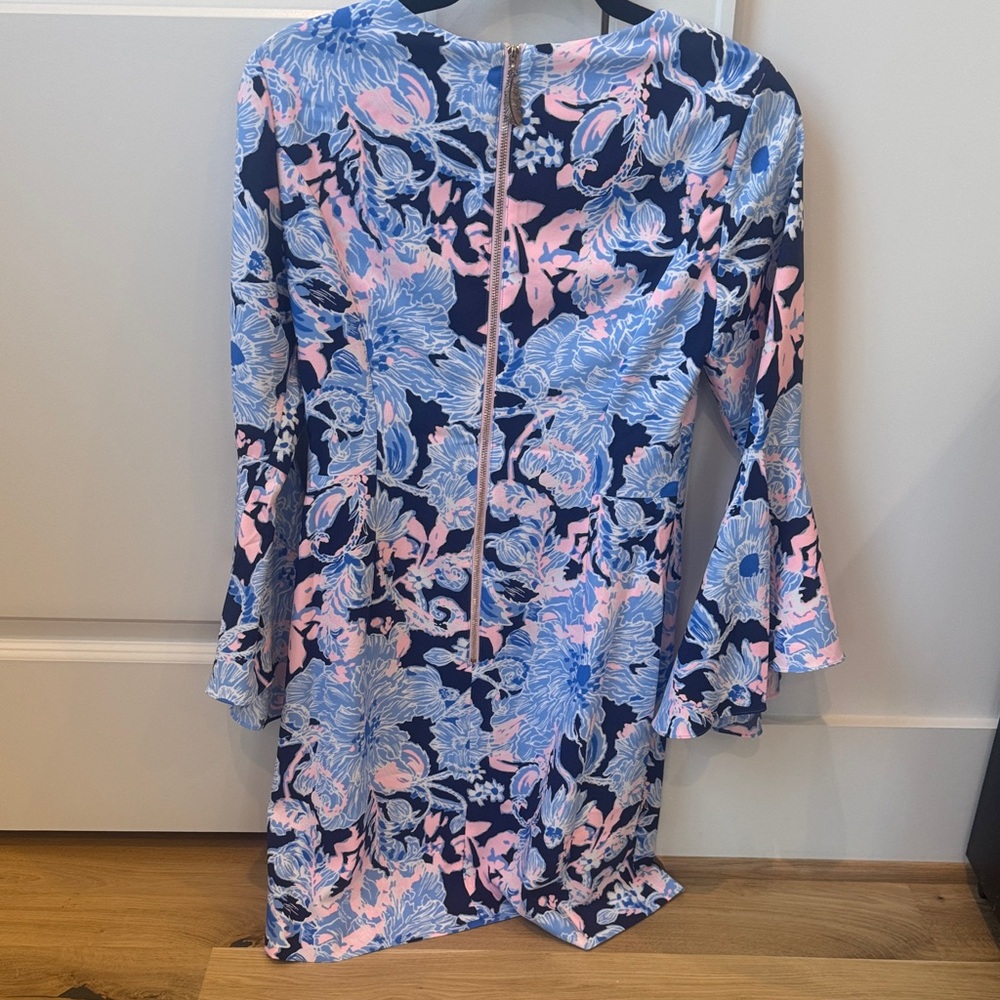 Lilly Pulitzer Kayla Stretch Navy and Light Pink Floral Dress Size 2 - Picture 4 of 7